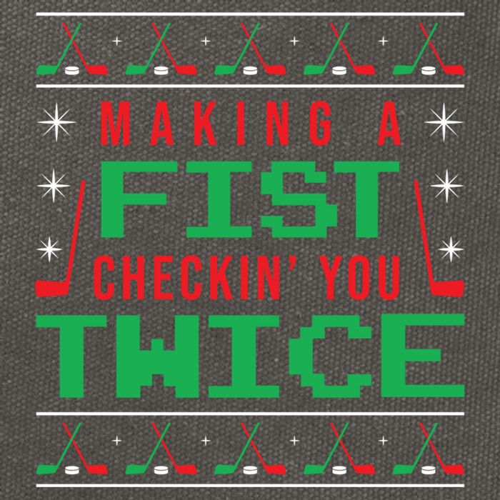 Making A Fist Checking You Twice Funny Christmas Meaningful Gift Cotton Canvas Backpack