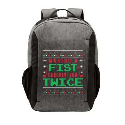 Making A Fist Checking You Twice Funny Christmas Meaningful Gift Vector Backpack