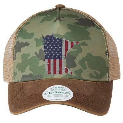 Minnesota American Flag 4th Of July Legacy Tie Dye Trucker Hat