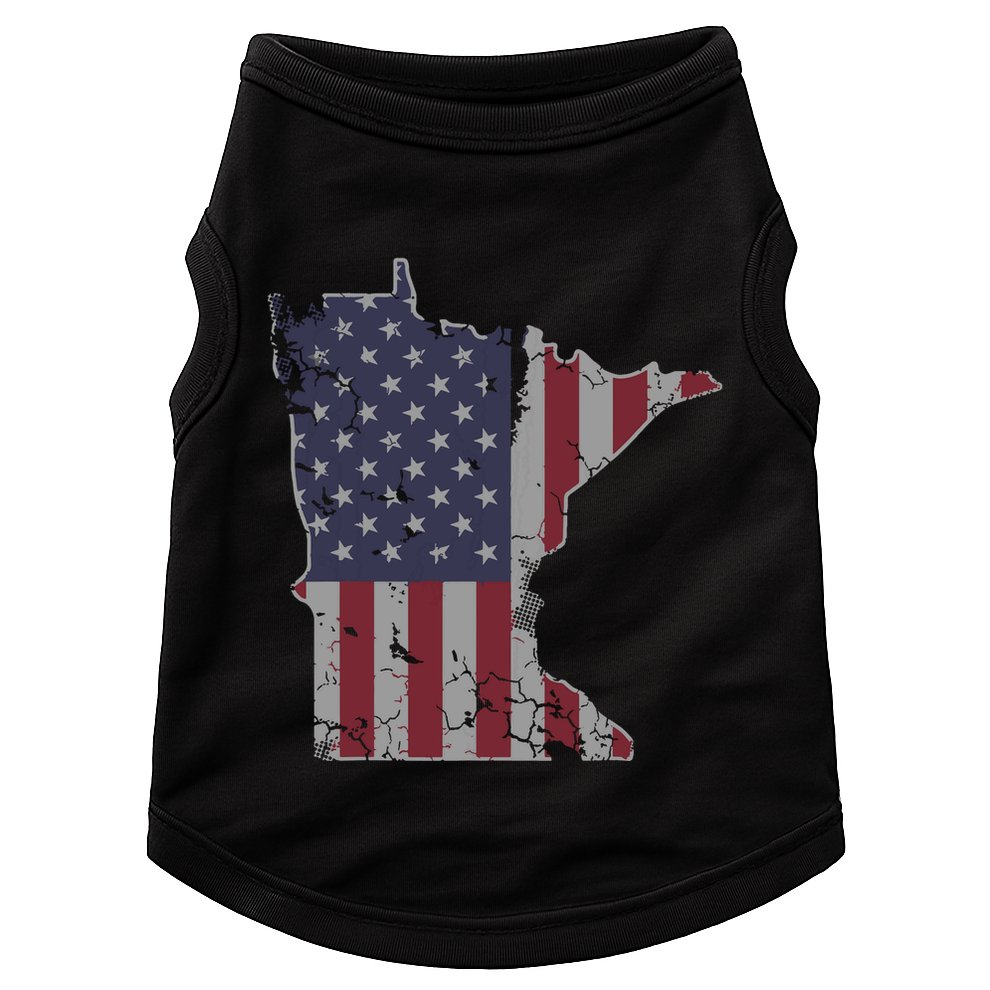 Minnesota American Flag 4th Of July Doggie Tank