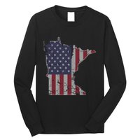 Minnesota American Flag 4th Of July Long Sleeve Shirt