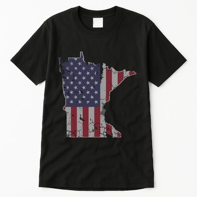 Minnesota American Flag 4th Of July Tall T-Shirt
