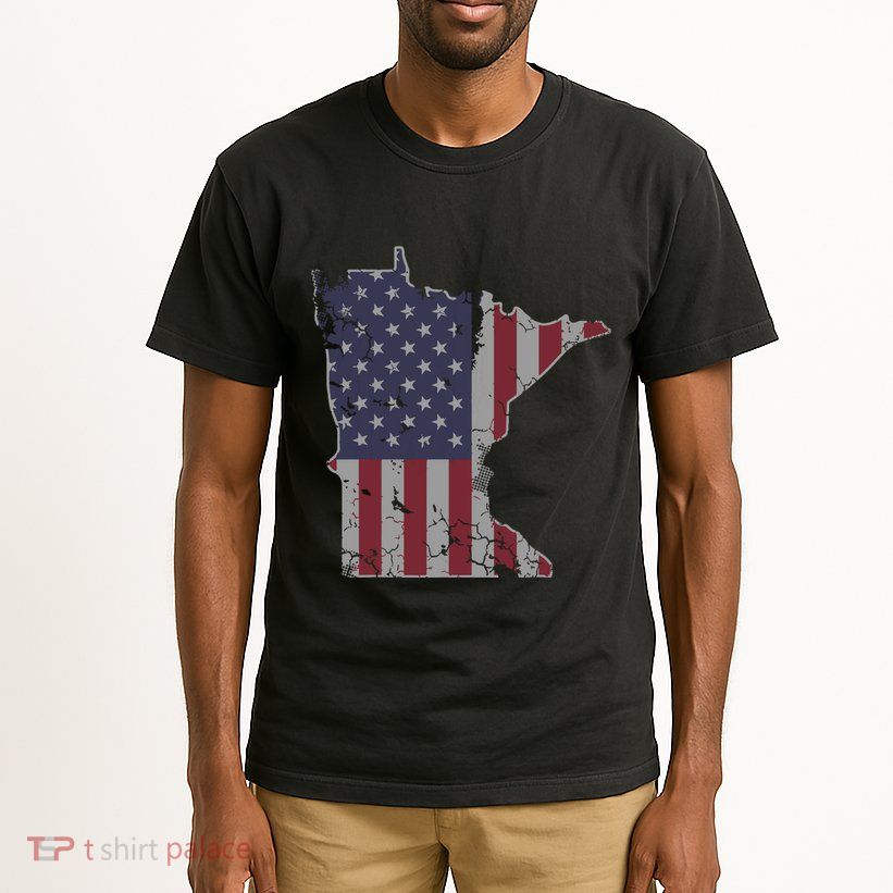 Minnesota American Flag 4th Of July Tall T-Shirt