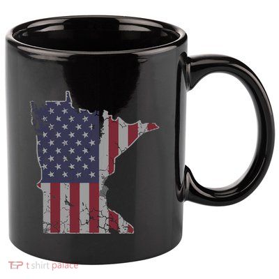 Minnesota American Flag 4th Of July 11oz C Handle Ceramic Mug