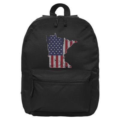 Minnesota American Flag 4th Of July 16 in Basic Backpack