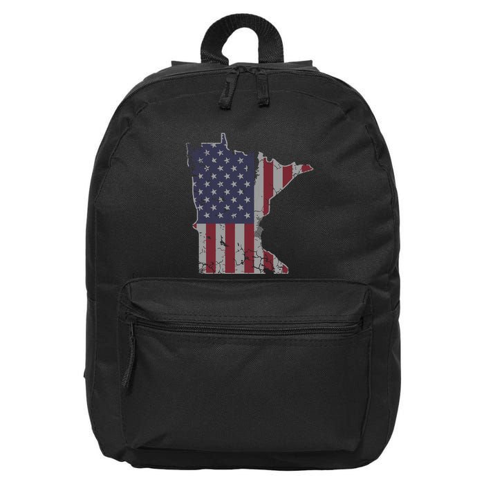 Minnesota American Flag 4th Of July 16 in Basic Backpack