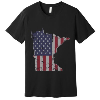 Minnesota American Flag 4th Of July Premium T-Shirt