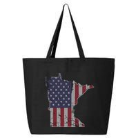 Minnesota American Flag 4th Of July 25L Jumbo Tote