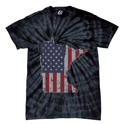 Minnesota American Flag 4th Of July Tie-Dye T-Shirt