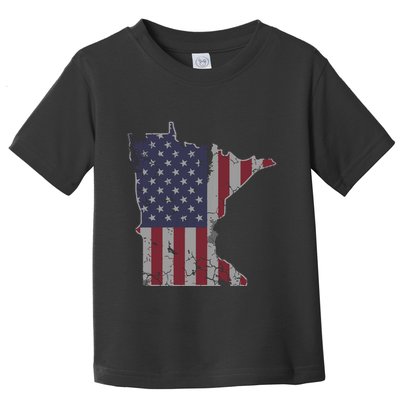 Minnesota American Flag 4th Of July Toddler T-Shirt