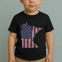 Minnesota American Flag 4th Of July Toddler T-Shirt