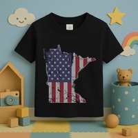 Minnesota American Flag 4th Of July Toddler T-Shirt