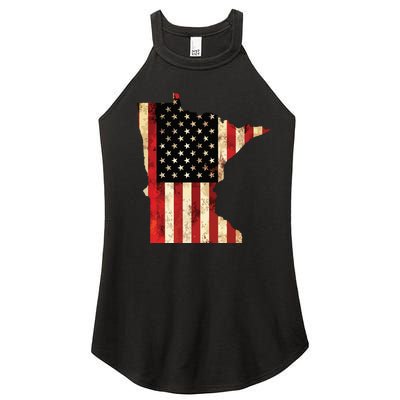 Minnesota American Flag Stars And Stripes Women’s Perfect Tri Rocker Tank