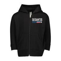 Make America Florida DeSantis 2024 Election Vintage US Flag Toddler Zip Fleece Hoodie