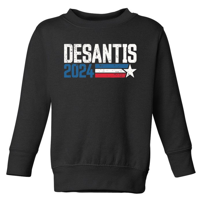 Make America Florida DeSantis 2024 Election Vintage US Flag Toddler Sweatshirt