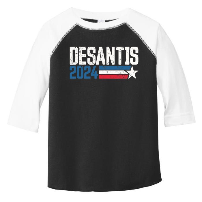 Make America Florida DeSantis 2024 Election Vintage US Flag Toddler Fine Jersey T-Shirt