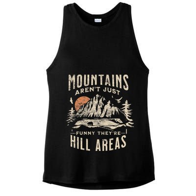 Mountains ArenT Funny TheyRe Hill Areas Dad Joke Word Pun Ladies PosiCharge Tri-Blend Wicking Tank