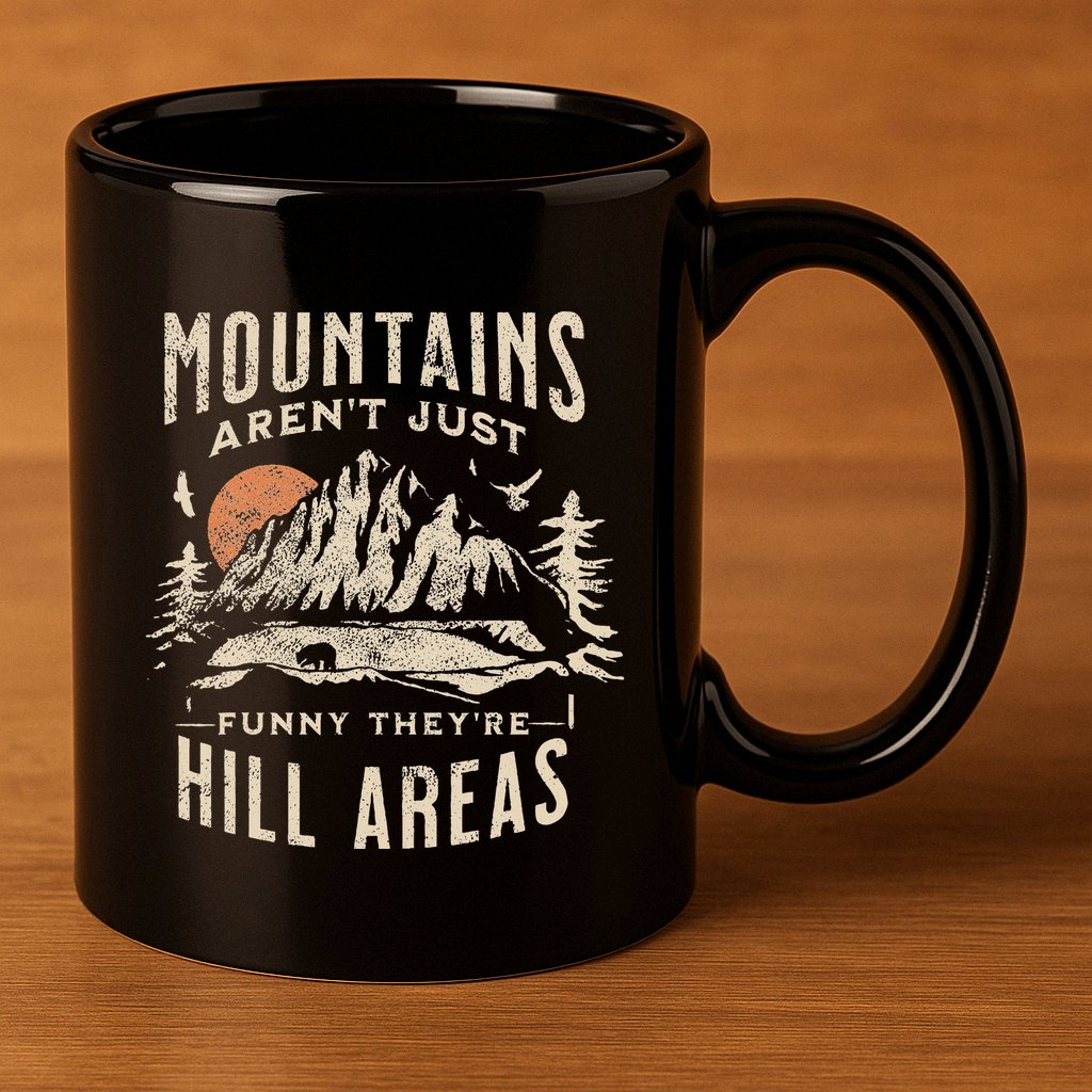 Mountains ArenT Funny TheyRe Hill Areas Dad Joke Word Pun 11oz C Handle Ceramic Mug