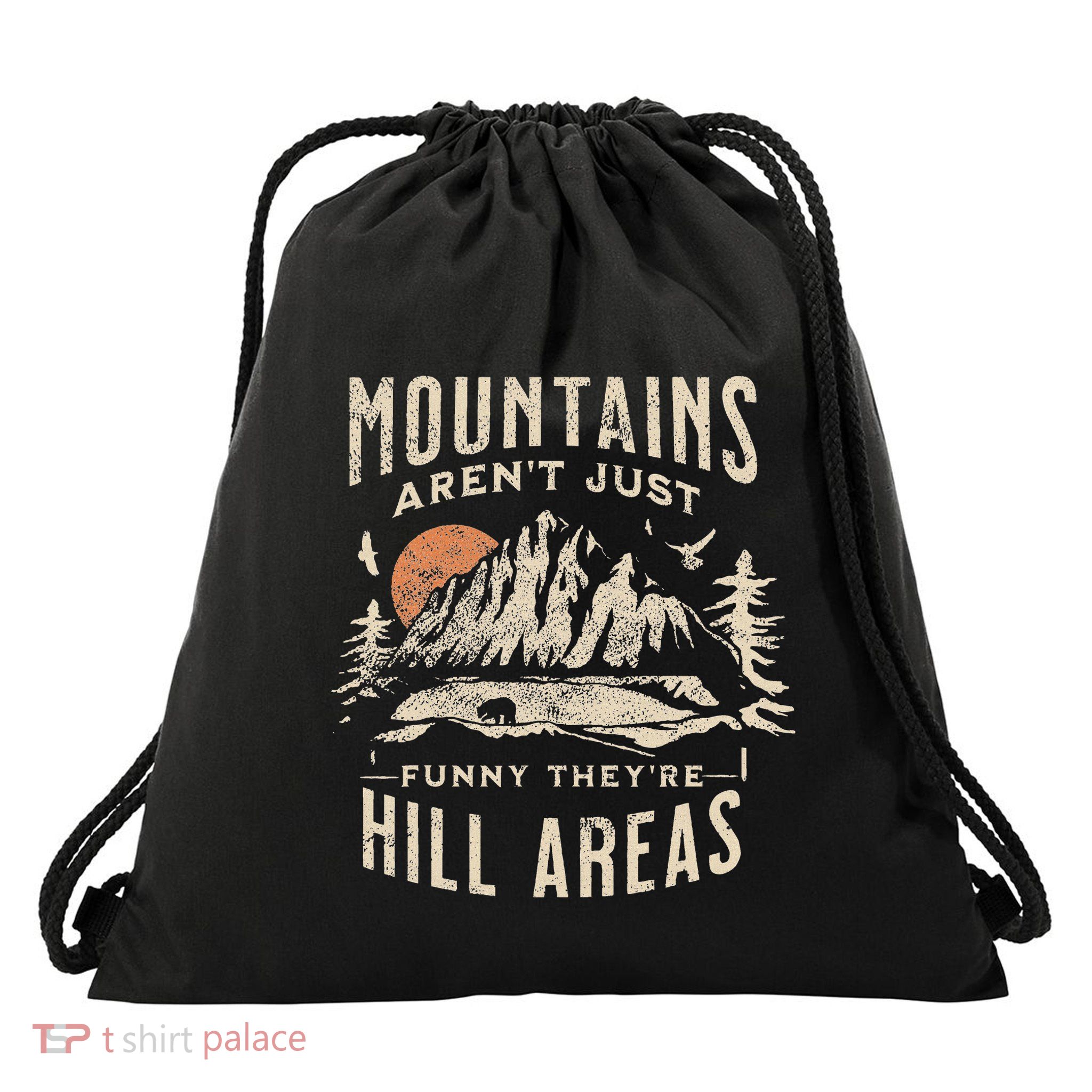 Mountains ArenT Funny TheyRe Hill Areas Dad Joke Word Pun Drawstring Bag