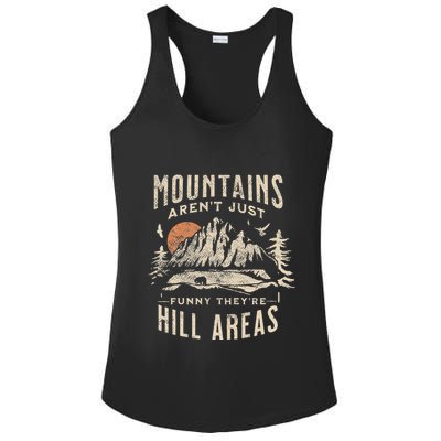 Mountains ArenT Funny TheyRe Hill Areas Dad Joke Word Pun Ladies PosiCharge Competitor Racerback Tank