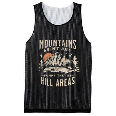 Mountains ArenT Funny TheyRe Hill Areas Dad Joke Word Pun Mesh Reversible Basketball Jersey Tank