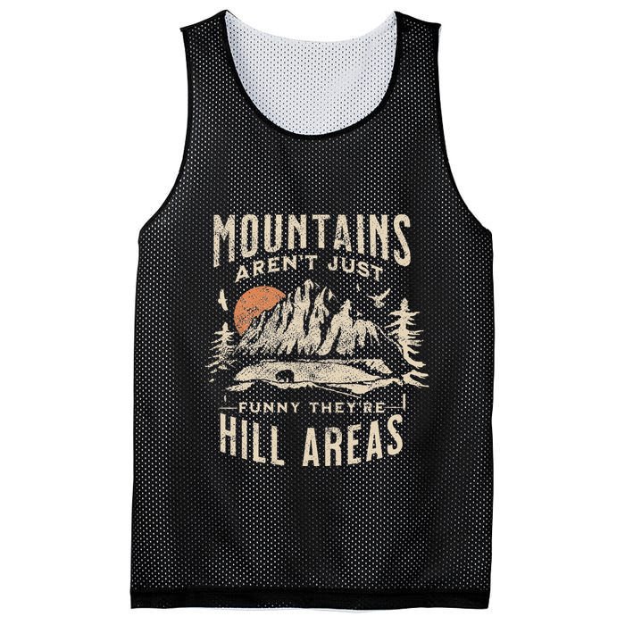 Mountains ArenT Funny TheyRe Hill Areas Dad Joke Word Pun Mesh Reversible Basketball Jersey Tank