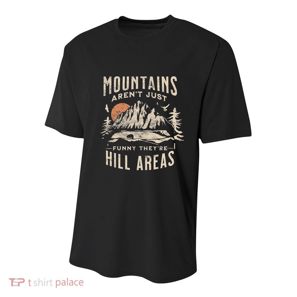 Mountains ArenT Funny TheyRe Hill Areas Dad Joke Word Pun Youth Performance Sprint T-Shirt