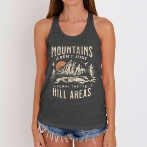 Mountains ArenT Funny TheyRe Hill Areas Dad Joke Word Pun Women's Knotted Racerback Tank