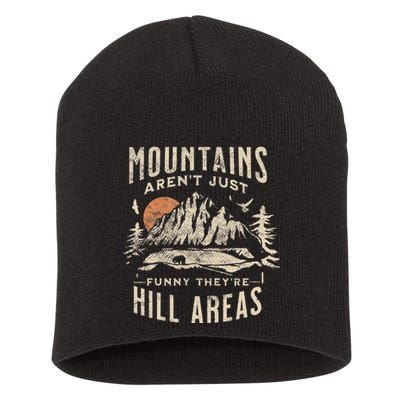 Mountains ArenT Funny TheyRe Hill Areas Dad Joke Word Pun Short Acrylic Beanie