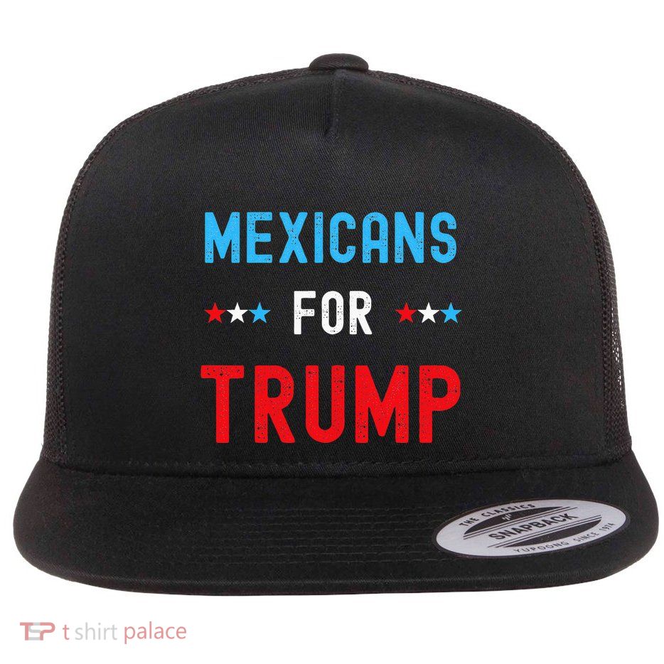Mexican Americans For Trump Hispanic Vote Republican Flat Bill Trucker Hat