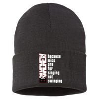Mics Are For Singing Not Swinging Sustainable Knit Beanie