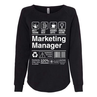 Marketing Ager Funny Sarcastic Label Meaningful Gift Womens California Wash Sweatshirt