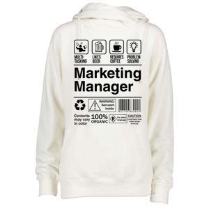 Marketing Ager Funny Sarcastic Label Meaningful Gift Womens Funnel Neck Pullover Hood