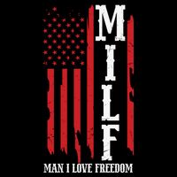 MILF American Flag Man I LIke Freedom 4th Of July Cooling Performance Crew T-Shirt