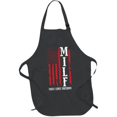 MILF American Flag Man I LIke Freedom 4th Of July Apron
