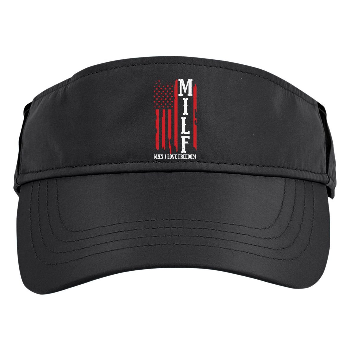 MILF American Flag Man I LIke Freedom 4th Of July Adult Drive Performance Visor