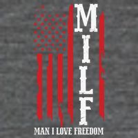MILF American Flag Man I LIke Freedom 4th Of July Button