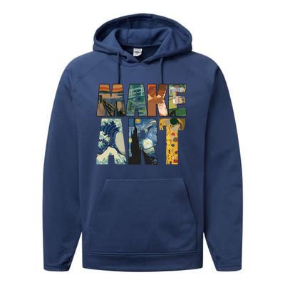 MAKE ART | Funny Artist Artistic Humor Painting Cool Performance Fleece Hoodie