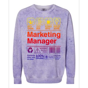 Marketing Ager Funny Sarcastic Label Gift Colorblast Crewneck Sweatshirt