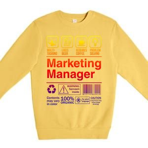 Marketing Ager Funny Sarcastic Label Gift Premium Crewneck Sweatshirt