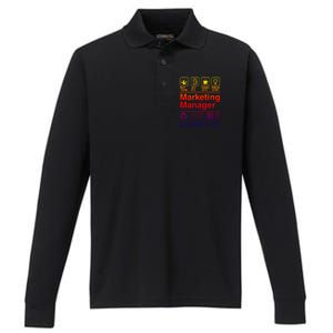 Marketing Ager Funny Sarcastic Label Gift Performance Long Sleeve Polo