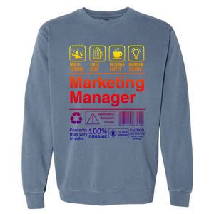 Marketing Ager Funny Sarcastic Label Gift Garment-Dyed Sweatshirt