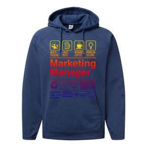 Marketing Ager Funny Sarcastic Label Gift Performance Fleece Hoodie