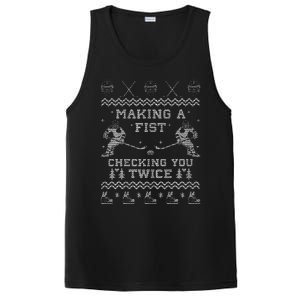 Making a fist checking you twice Hockey Xmas Gifts PosiCharge Competitor Tank