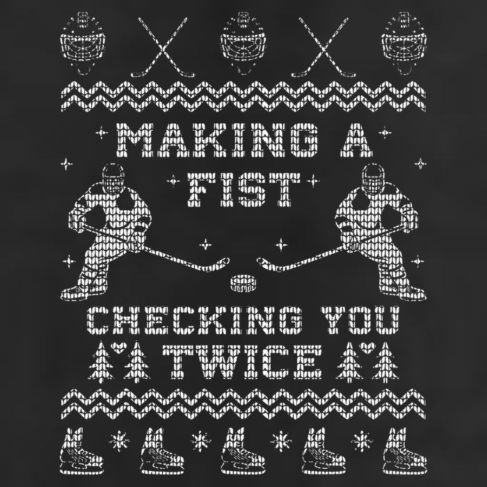 Making a fist checking you twice Hockey Xmas Gifts Golf Towel