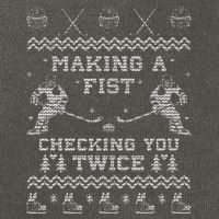 Making a fist checking you twice Hockey Xmas Gifts Cotton Canvas Backpack
