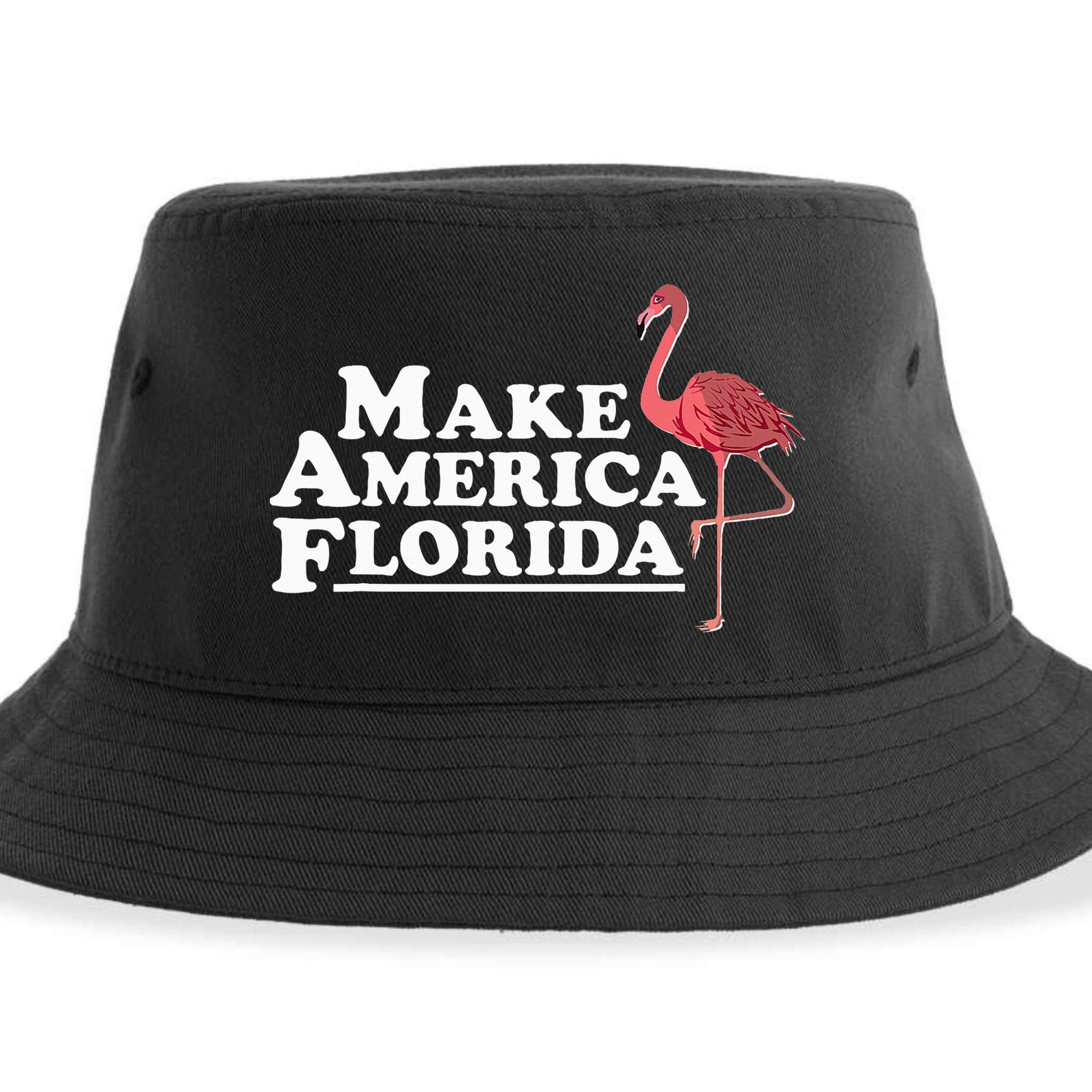Make America Florida Funny Flamingo Sustainable Bucket Hat