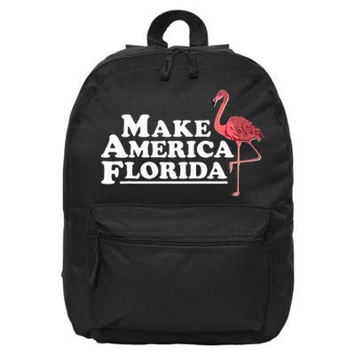 Make America Florida Funny Flamingo 16 in Basic Backpack