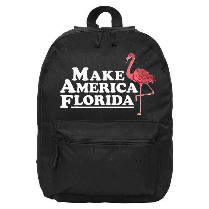 Make America Florida Funny Flamingo 16 in Basic Backpack
