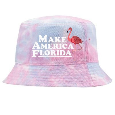 Make America Florida Funny Flamingo Tie-Dyed Bucket Hat